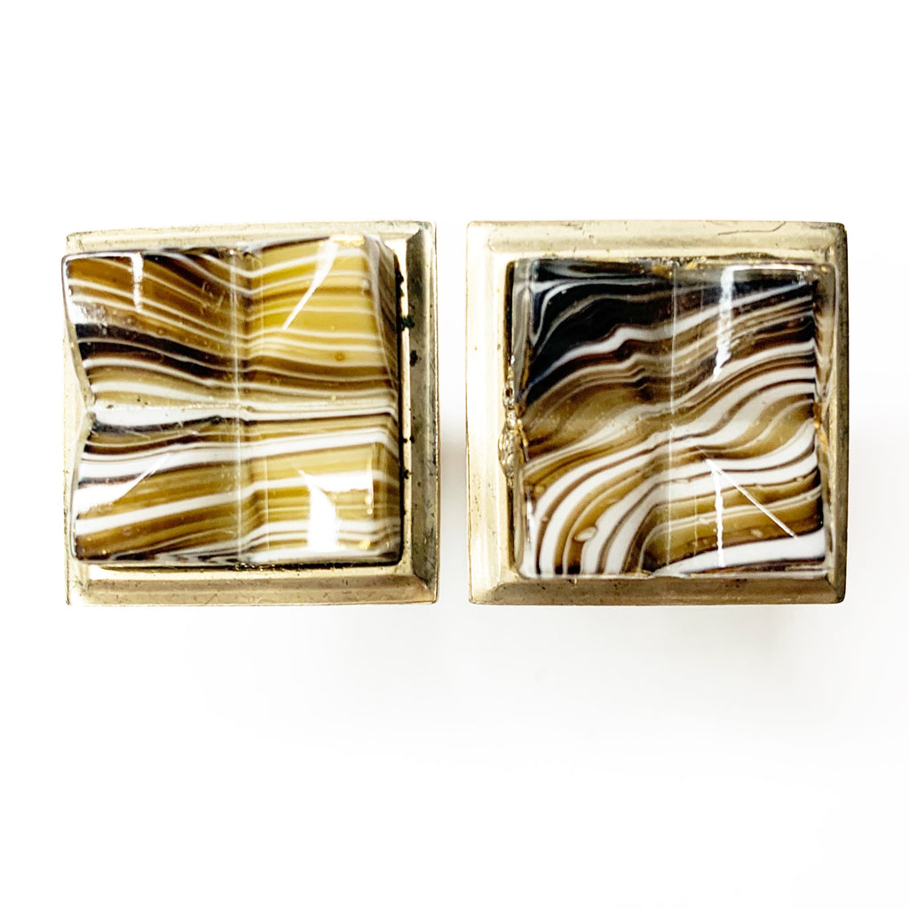 Vintage Marble Art Deco Cuff Links