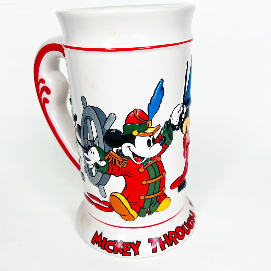 Disney "Mickey Through The Years" Collectible Ceramic Tankard Mickey Mouse Stein Mug