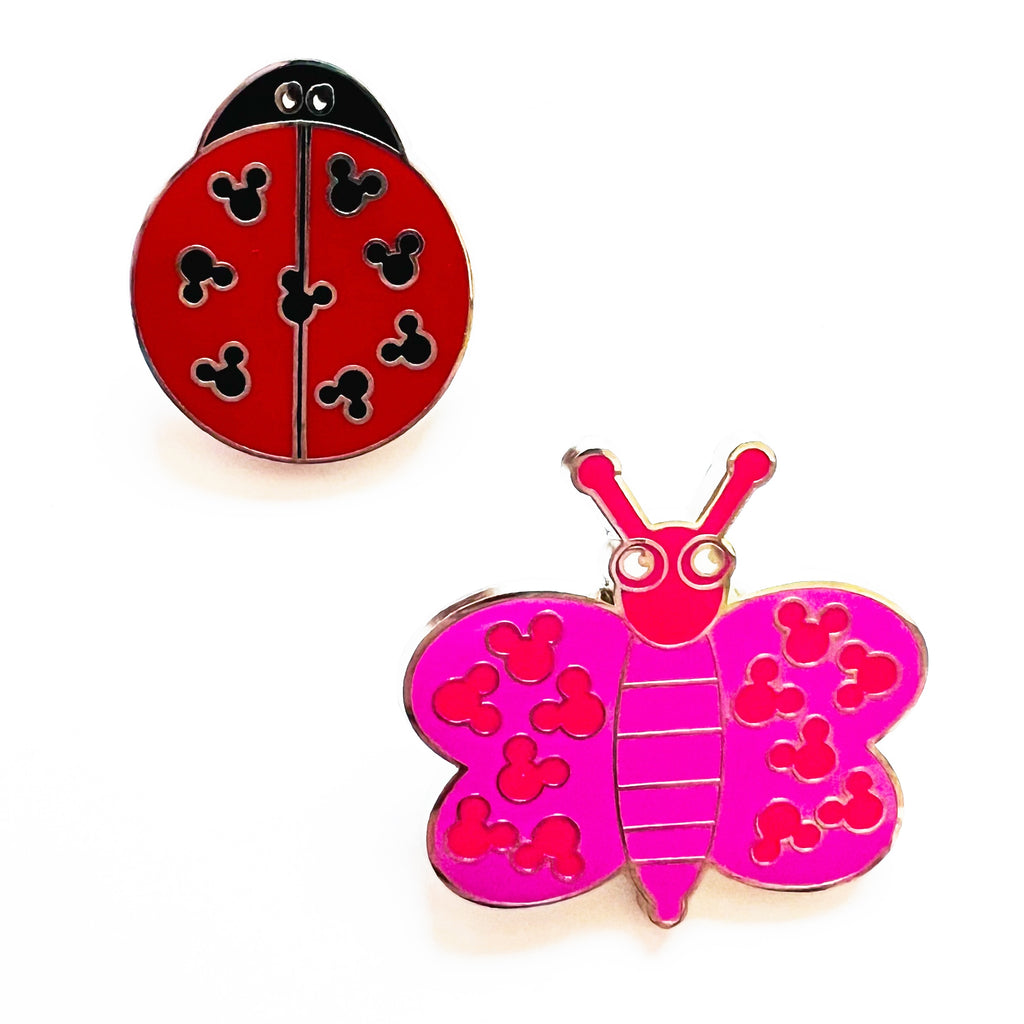 Disney Mickey Mouse Icon Ladybug Butterfly First Release Pin Set