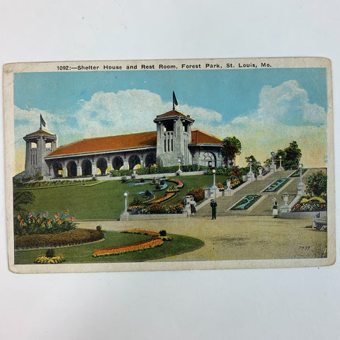 Shelter House and Rest Room Forest Park St. Louis MO Missouri Postcard