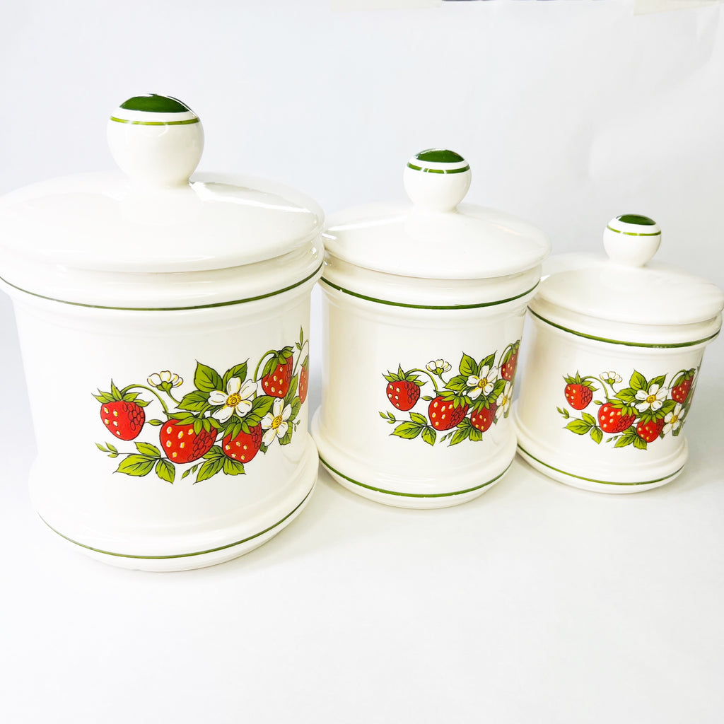 Vintage Sears Strawberry Canisters