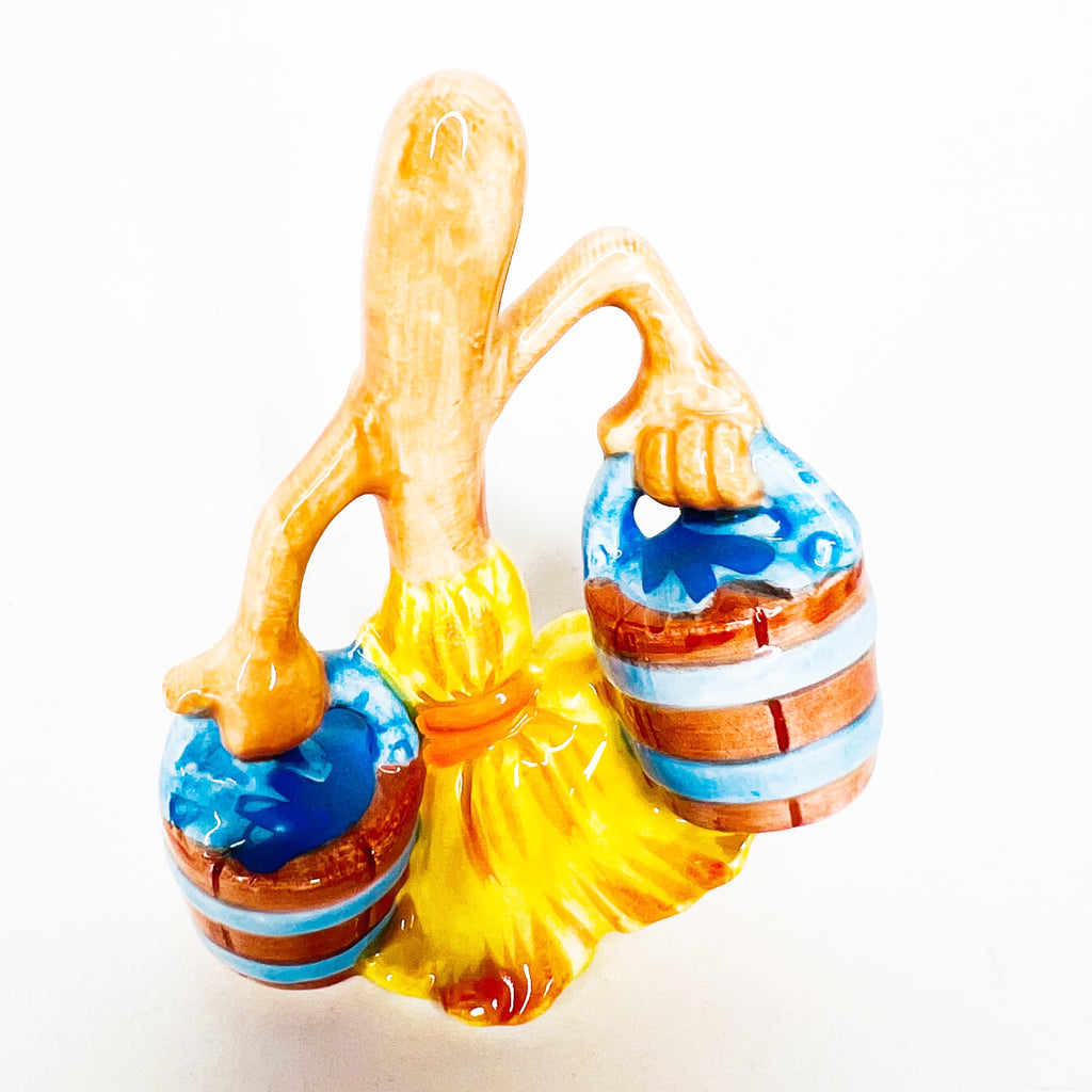 Vintage Disney Fantasia Broom w/ Buckets of Water Ceramic Figurine
