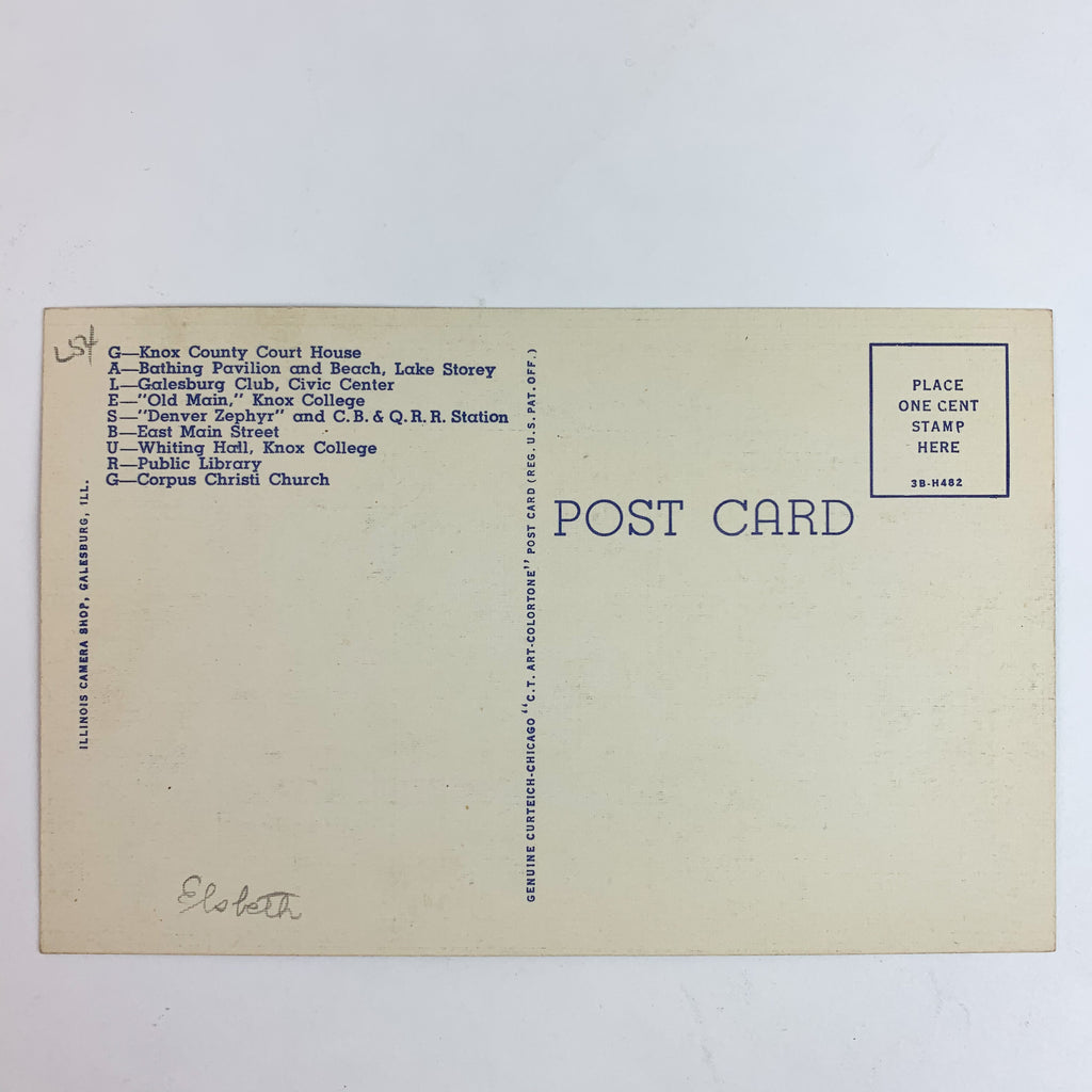 Grettings From Galesburg Illinois Big Letter Postcard