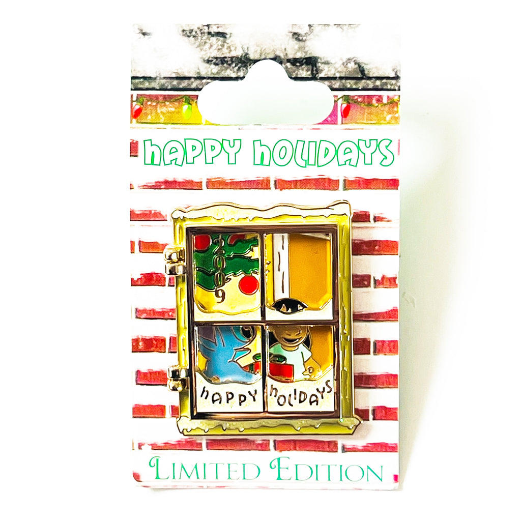 Disney Lilo & Stitch Happy Holidays 2009 Frosted Windows Hinge LE 2000 Pin