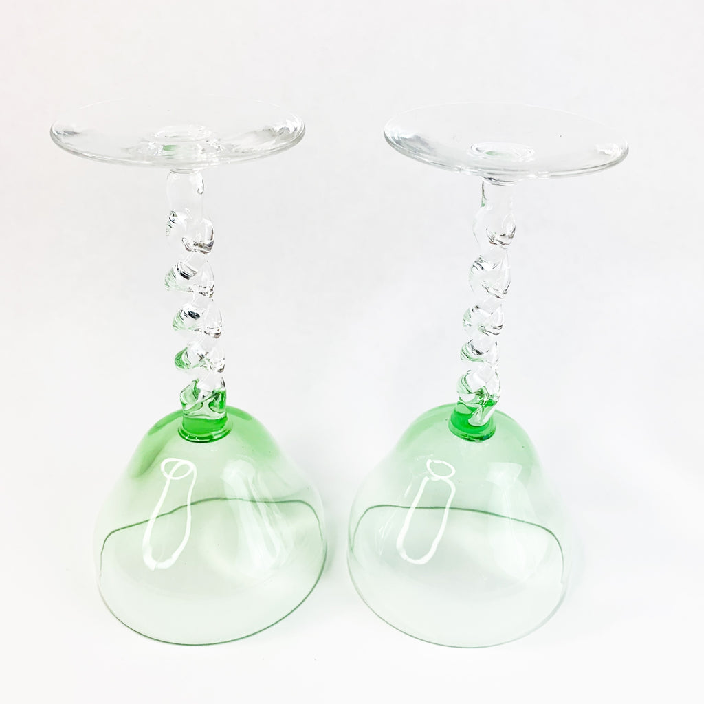 Vintage Champagne Spiral Barware Drinking Glasses