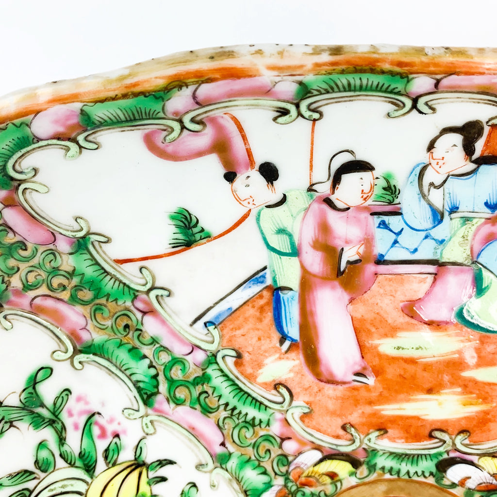 Antique Chinese Canton Rose Medallion Plate