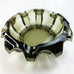 Vintage Mid Century Heavy Olive Green Glass Ashtray
