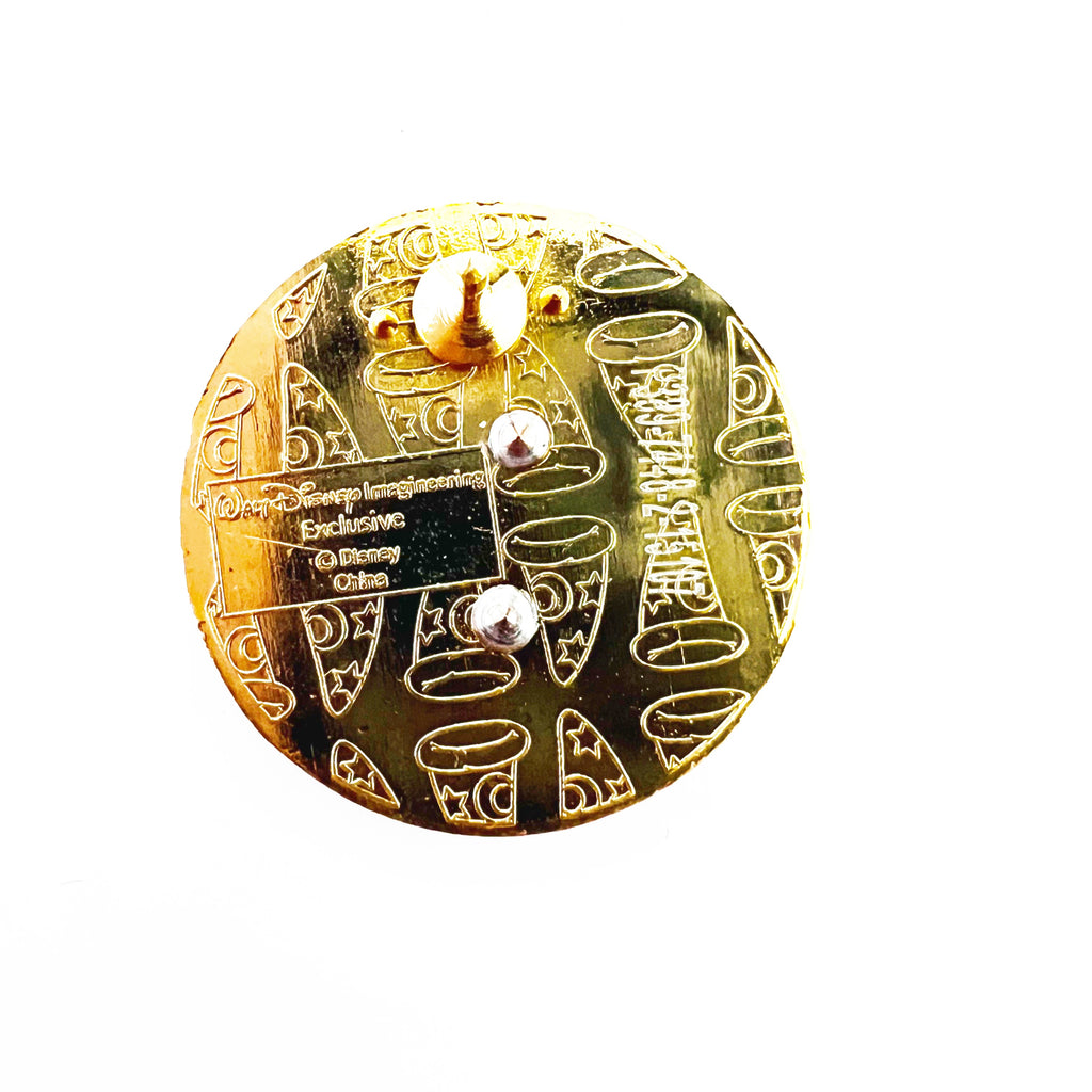 Walt Disney Imagineering WDI Gold Sorcerer Mickey Magenta Background Exclusive Pin