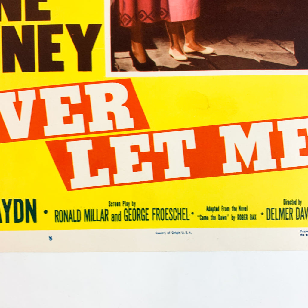 Vintage 1953 MGM Never Let me Go Clark Gable #8 Lobby Card