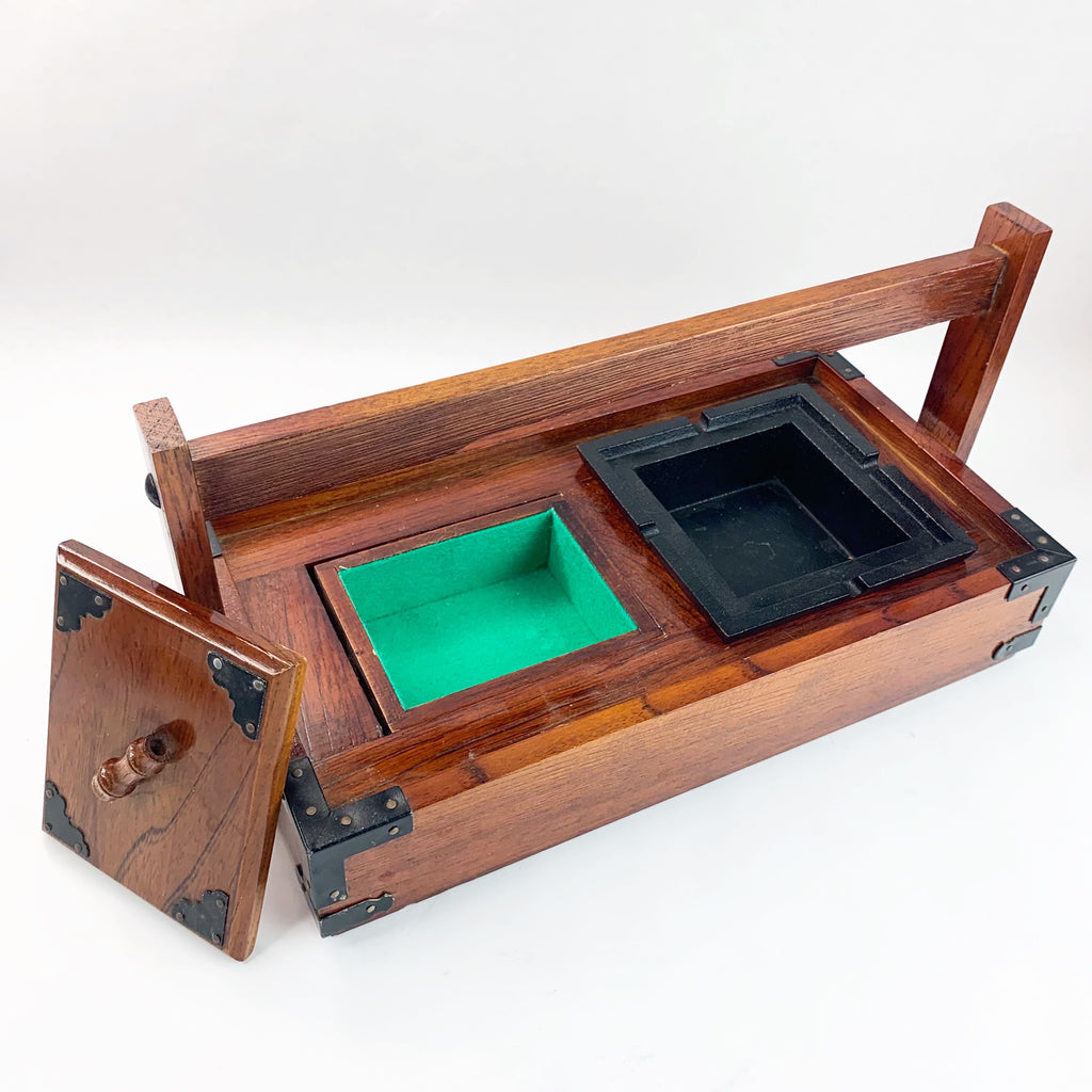 Japanese Wood Ashtray w/Cigarette Tobacco Tray