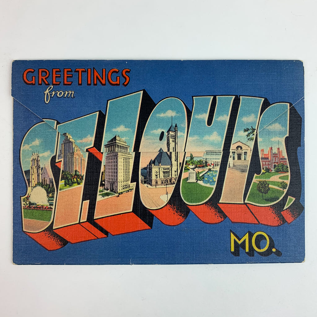 Vintage Fold-Out Postcard View Book ST. LOUIS, MISSOURI Postcards