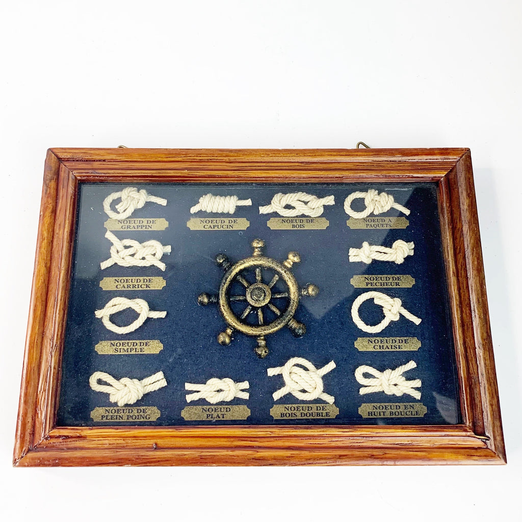 Vintage Nautical Knot Wood Framed Wall Shadowbox