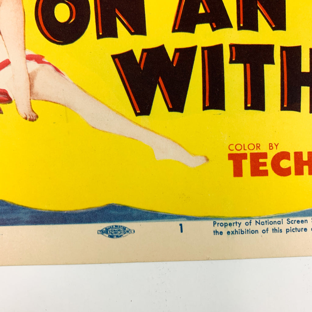 1948 MGM On An Island With You Esther Williams Peter Lawford Lobby Card