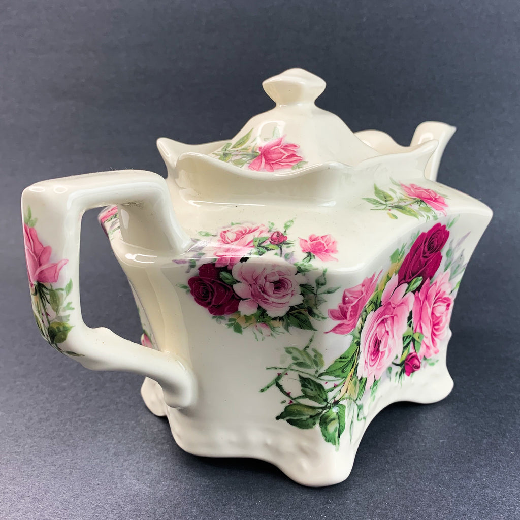 Vintage Crownford Giftware Rectangular Floral Design Teapot