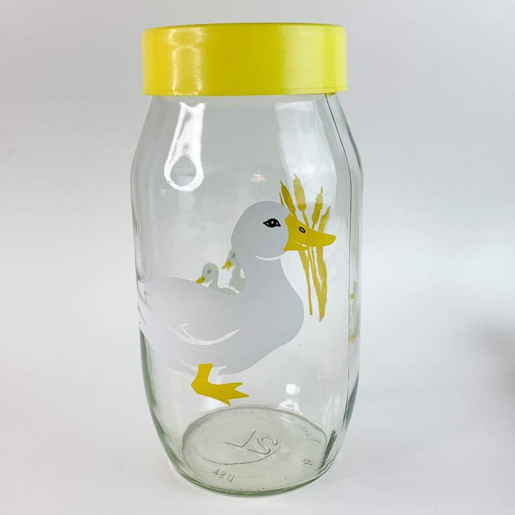 Vintage 1982 Carlton Glass Ducks Jar
