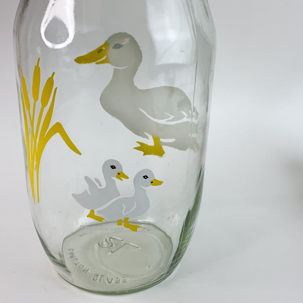 Vintage 1982 Carlton Glass Ducks Jar