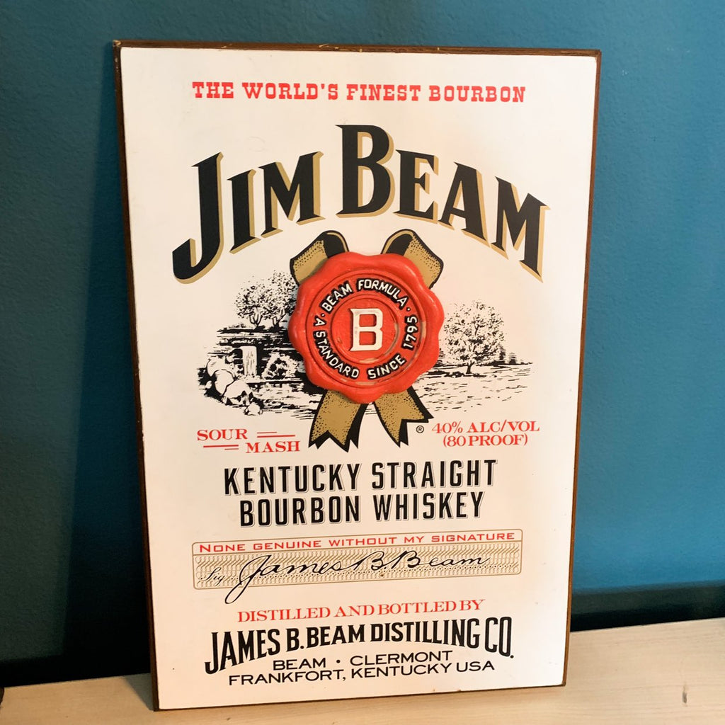 Jim Beam Whiskey Wood Wall Sign