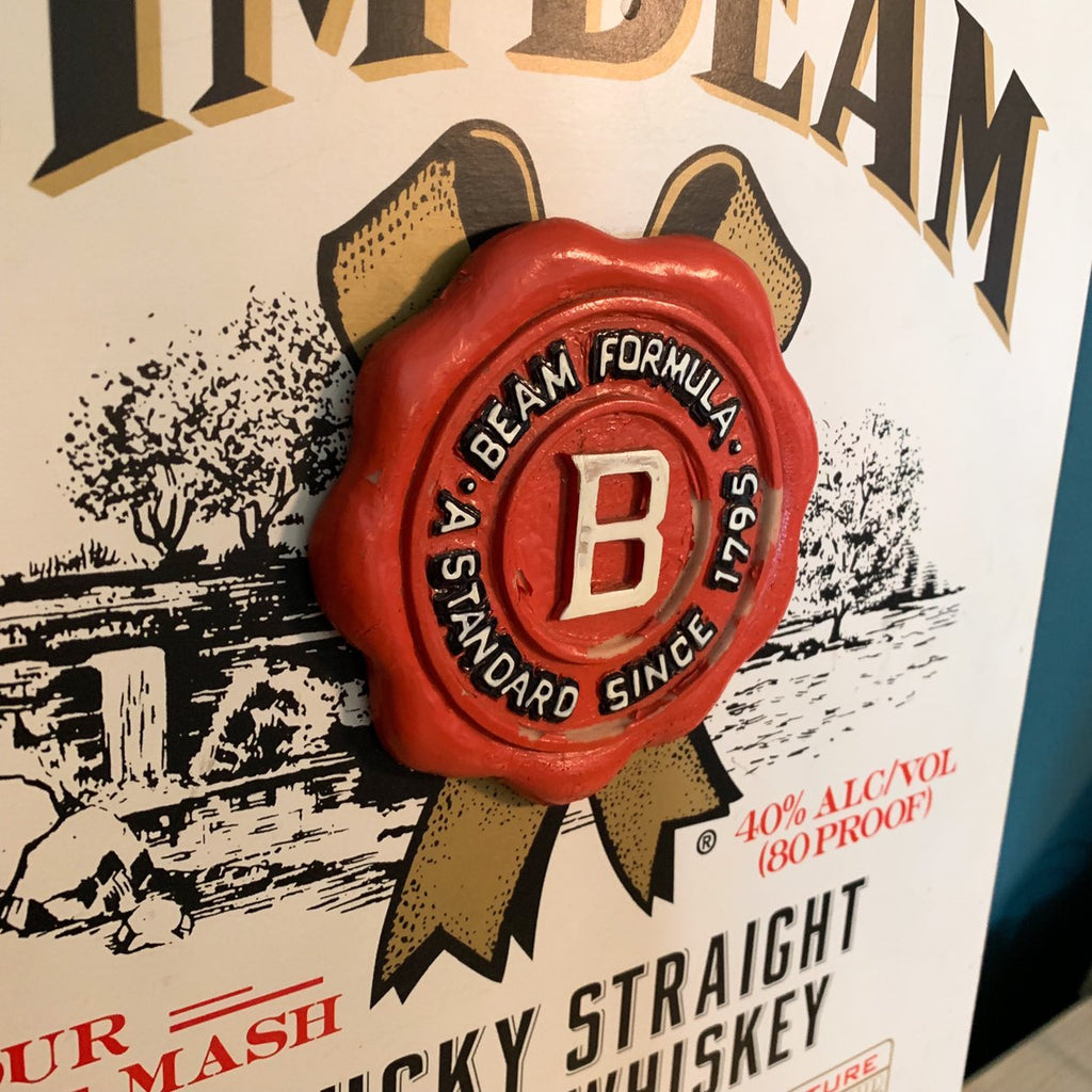 Jim Beam Whiskey Wood Wall Sign