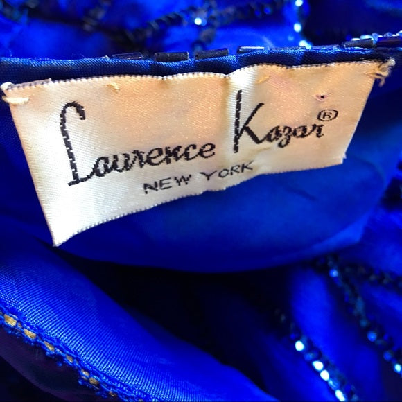 Vintage Laurence Kazar New York Blue Evening Dress