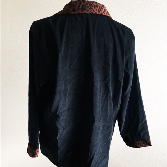 Vintage Jane Ashley Cheetah Collared Button Down