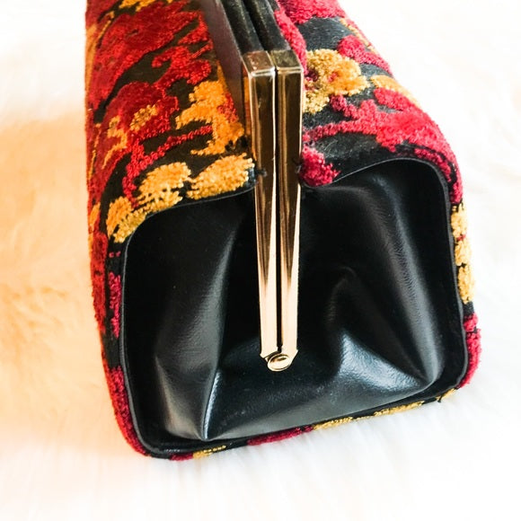 Vintage MEYERS Tapestry Cut Velvet Handbag