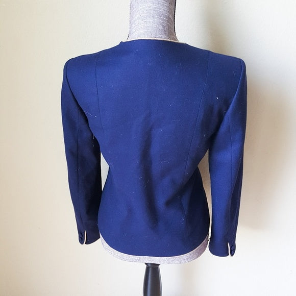 Vintage JG Hook Navy Button Up Wool Blazer Jacket