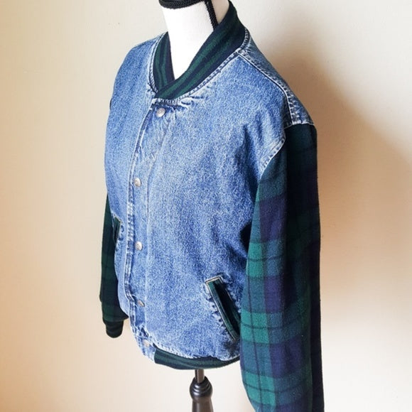 Vintage Gap Flannel Long Sleeve Denim Jacket Coat