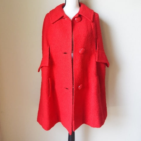 Vintage ILGWU Union Made Red Button Down Coat