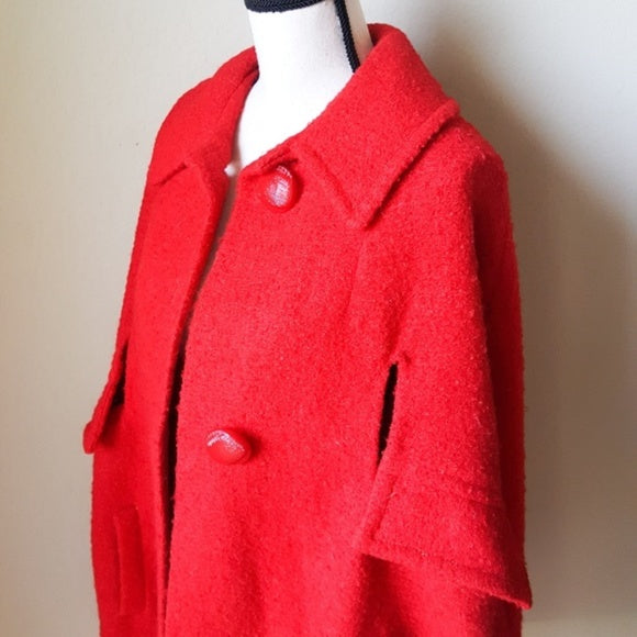 Vintage ILGWU Union Made Red Button Down Coat