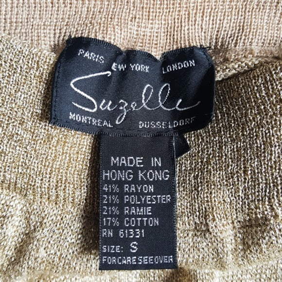 Vintage 2PC Suzette Gold Knit Sweater Stirrup Pant