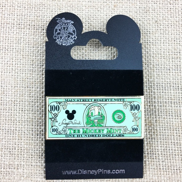 Disney The Mickey Mint $100 Dollar Bill Donald Pin