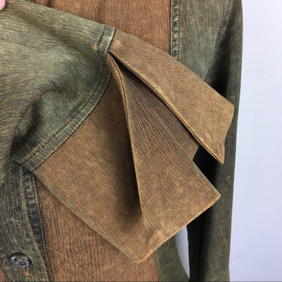 Vintage Gold Amir Full Button Front Long Shirt Dress