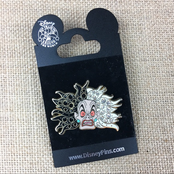 Disney Cruella Devil Jeweled Crystal Hair Pave Pin
