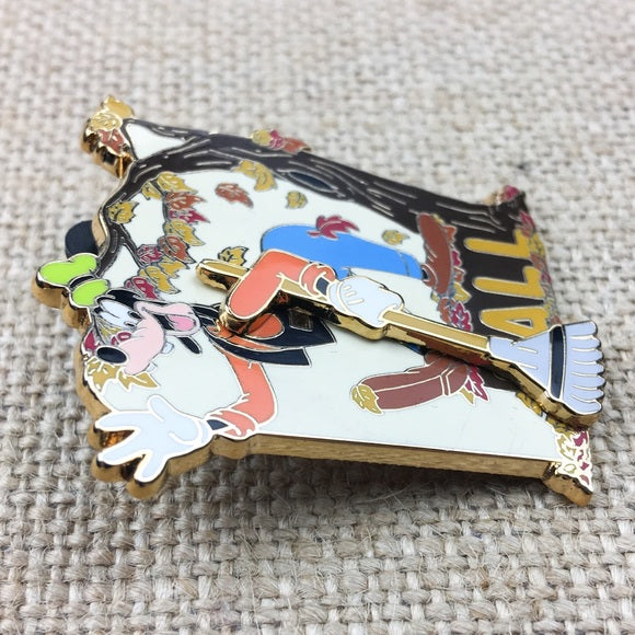 Disney Goofy Fall Season Raking Leaves Pin