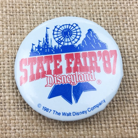 Vtg Disneyland 1987 State Fair Walt Disney World Company Pinback Button