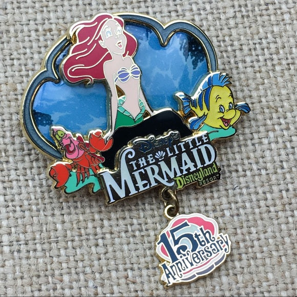Disneyland Resort 15th Anniversary The Little Mermaid Dangle 3D Pin