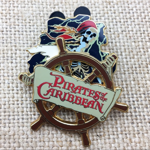 Disney Pirates of the Caribbean Skeleton Ghost Ships Wheel Pin