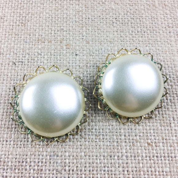 Vintage Judy Lee Clip On Round Earrings