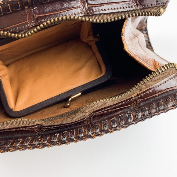 Vintage | Crocodile Skin Shoulder Satchel Bag