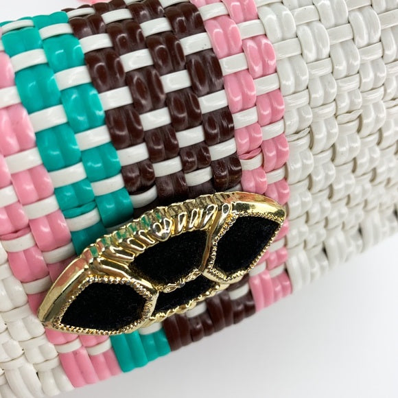 Woven Plastic Crossbody Purse