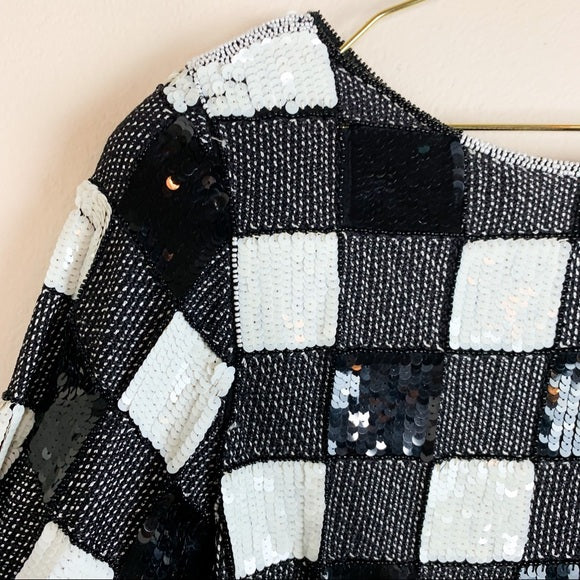 Vtg 80’s Jeanette St.Martin Sequin Cocktail Top