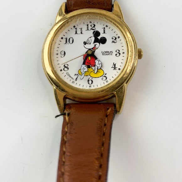 Disney Lorus Quartz Mickey Mouse Leather Watch