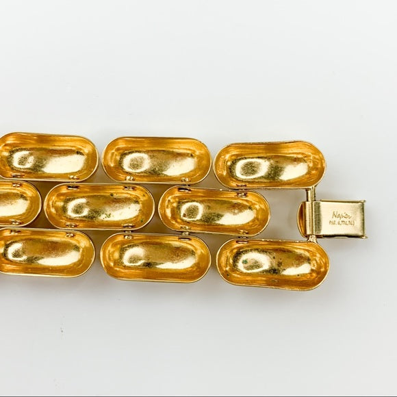 Vintage Napier Link Gold Tone Bracelet