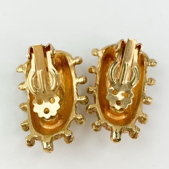Vintage Gold Tone Clip On Earrings