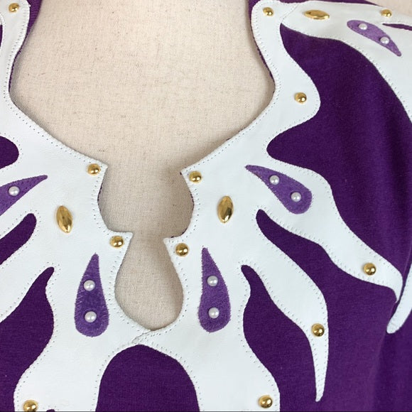 Vintage Philip Noel Leather Embellished Shirt