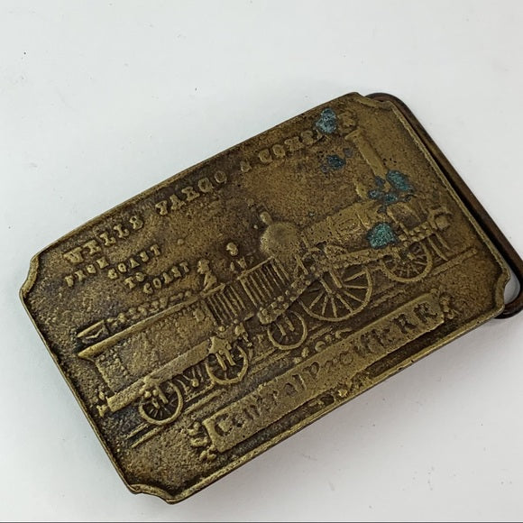 Wells Fargo & Co Central Pacific RR Brass Buckle