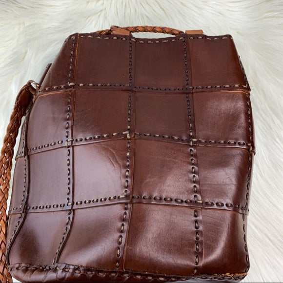 Vintage Ellepi Leather Bucket Handbag Italy Bag