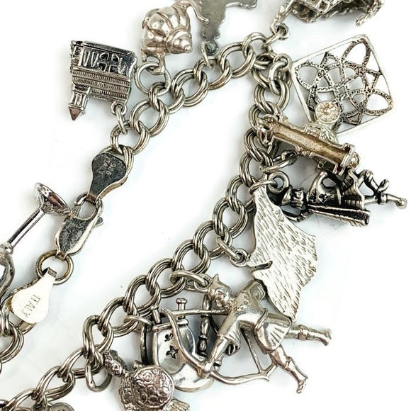Italy ATI 925 Sterling Silver Charm Bracelet