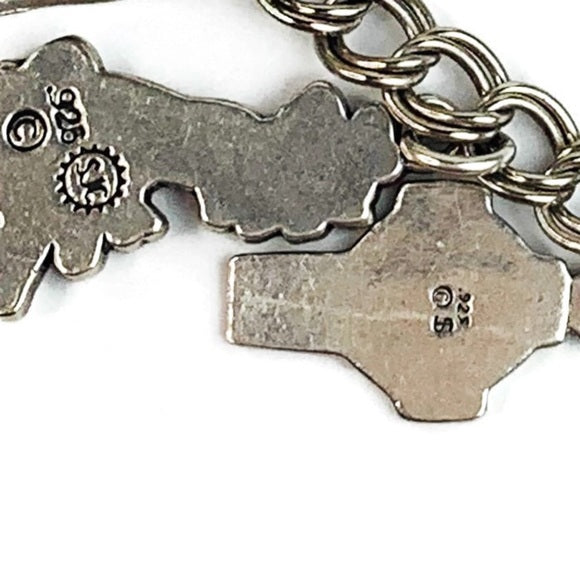 Italy ATI 925 Sterling Silver Charm Bracelet