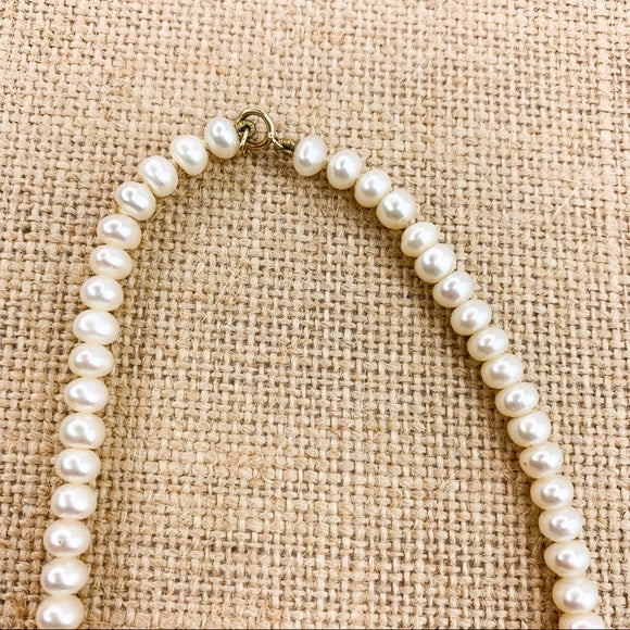 Vintage 10K Gold Clasp Pearl Necklace